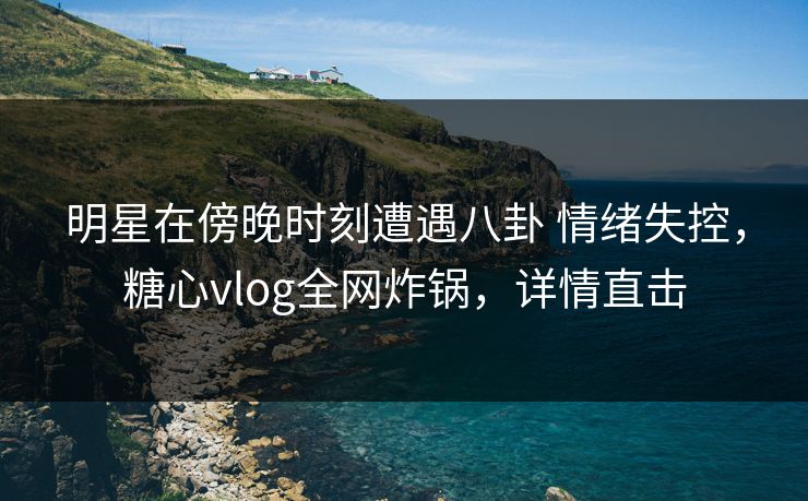 明星在傍晚时刻遭遇八卦 情绪失控，糖心vlog全网炸锅，详情直击