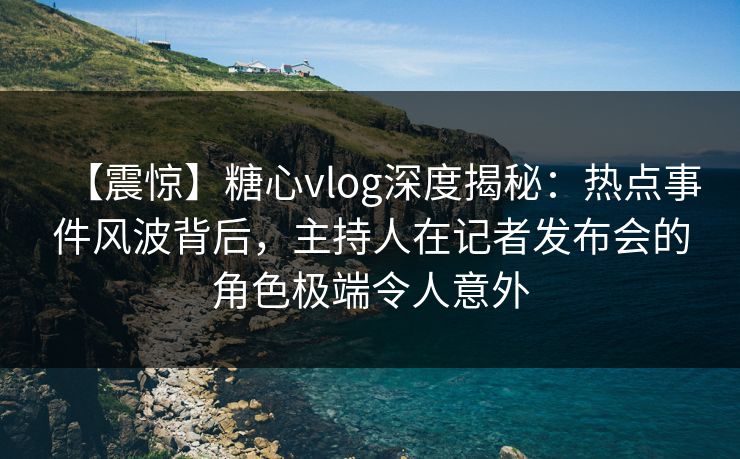 【震惊】糖心vlog深度揭秘:热点事件风波背后,主持人在记者发布会的角色极端令人意外
